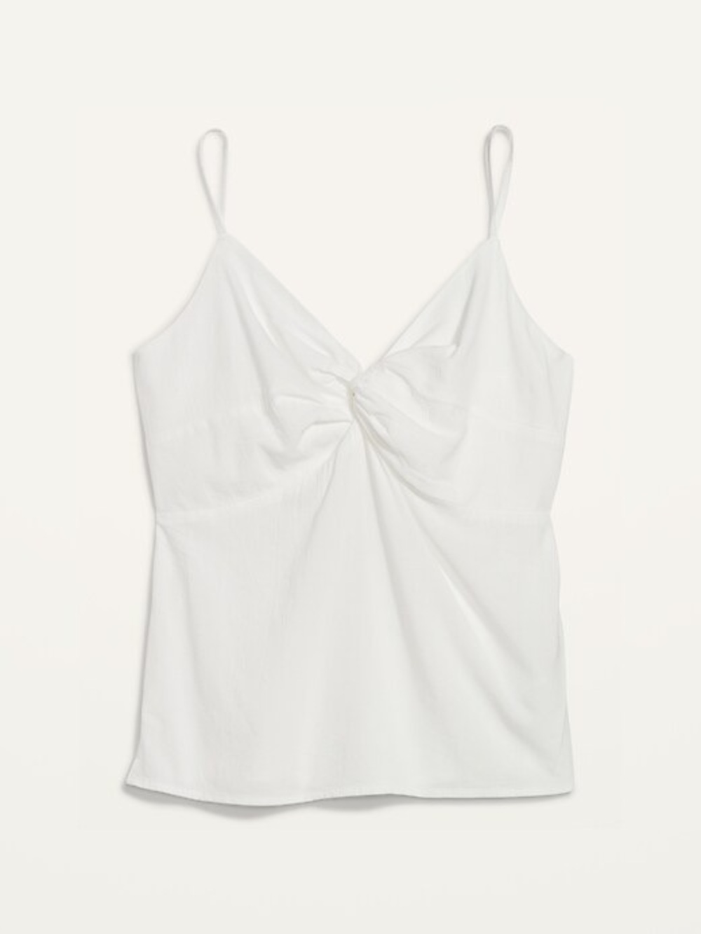 Old Navy White Fitted Twist-Front Cami Top Size Medium